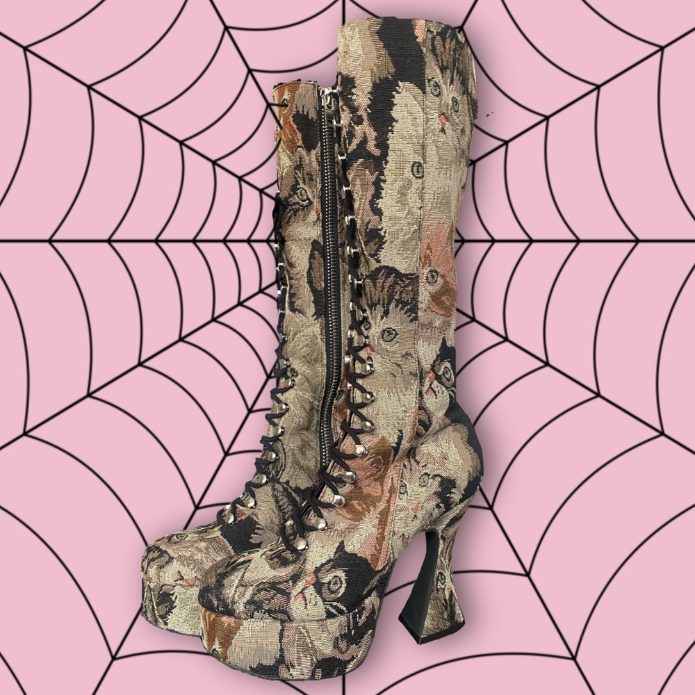 SUGAR THRILLZ DOLLS KILL Pawsitive Thinking Knee High Boots